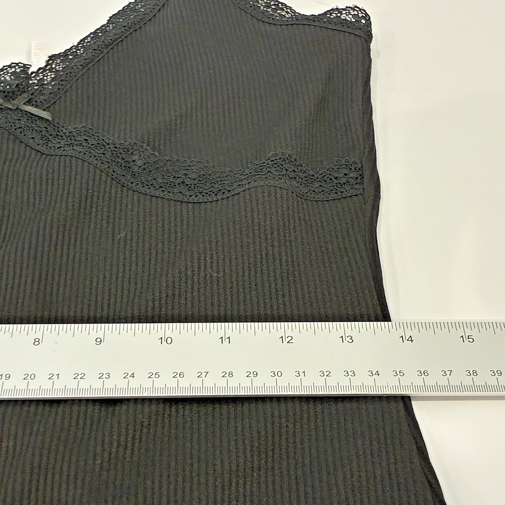 Y2K‎ Babydoll Ribbed Tank Mini Dress Size M Black Lace Sexy Vampy Goth Witchy - Picture 8 of 9